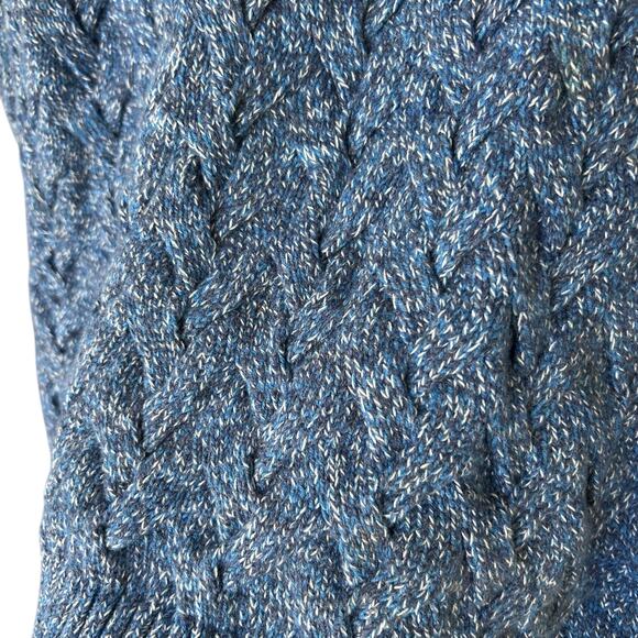 Women's NWT Lands End Cable Knit Blue Marled Crewneck Drifter Sweater Size XL - Picture 6 of 7